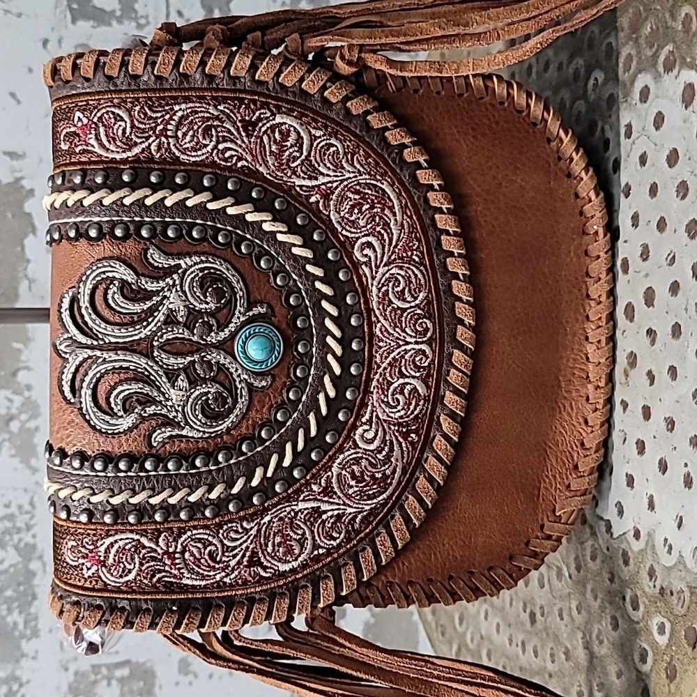 MW1256-8360BR Fringe Crossbody